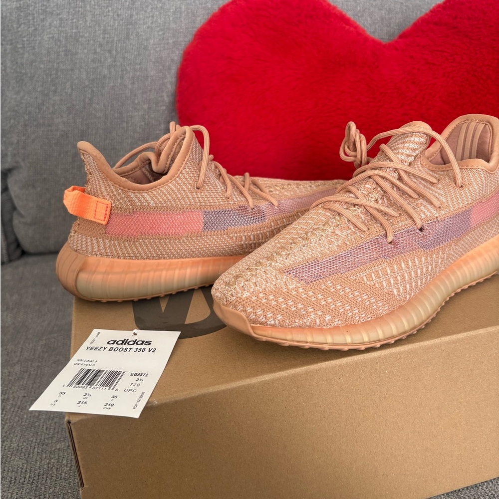 Adidas Yeezy Boost 350 V2 Sneakers - Peach and Purple. Clay